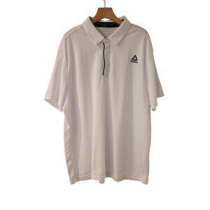 Reebok Polo Shirt Short Sleeve Golf Casual 1/4 Button White Mens 3XL NEW NWOT